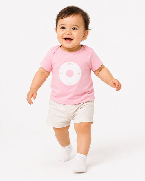 Toddler Retro T-Shirt Light Pink Organic Cotton