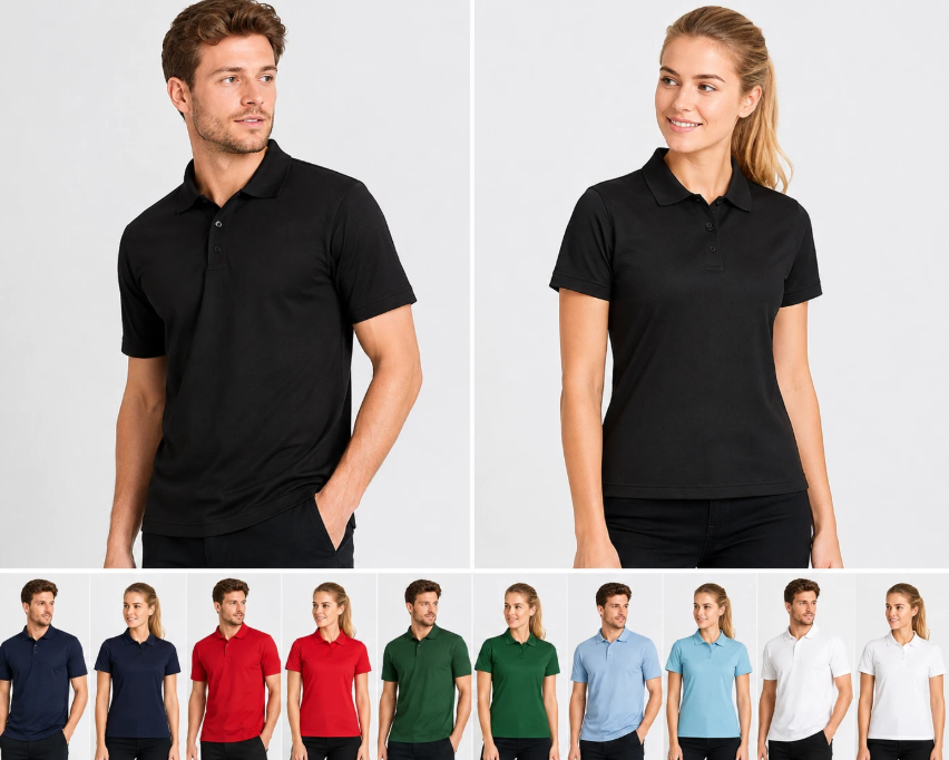 New Plain Polo Shirt Workwear Casual S-2XL Black Navy Red Green White